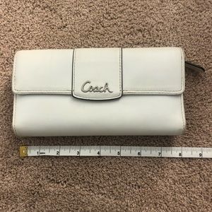 White and purple Coach Wallet with checkbook